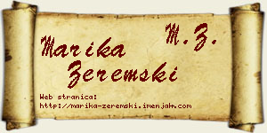 Marika Zeremski vizit kartica